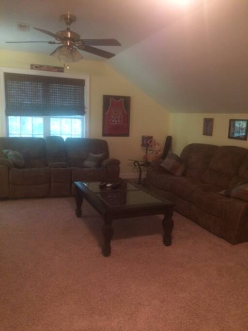 Comfy couches to relax and watch some TV, read, or just hang out.