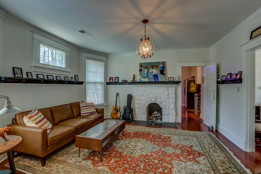 Living Room with working fireplace