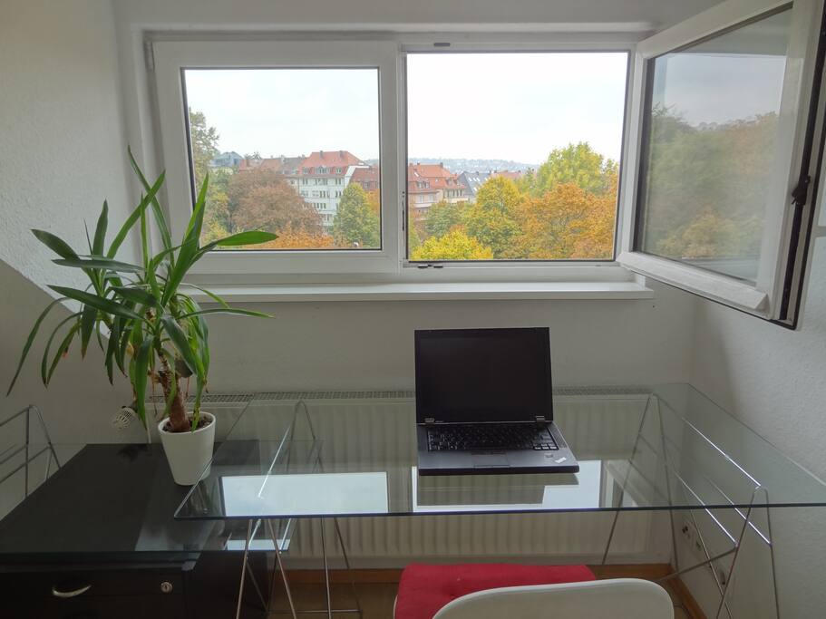 I nice view over quite a bit of the city while working isn't too bad, right?
