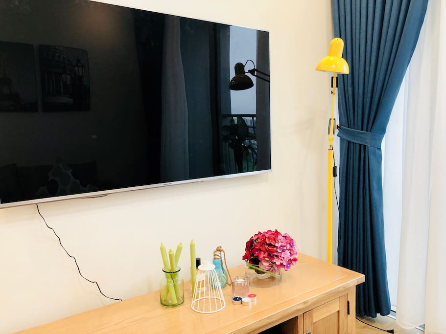 Cute corner of Living room with 58 inches Panasonic TV (Cable TV package)