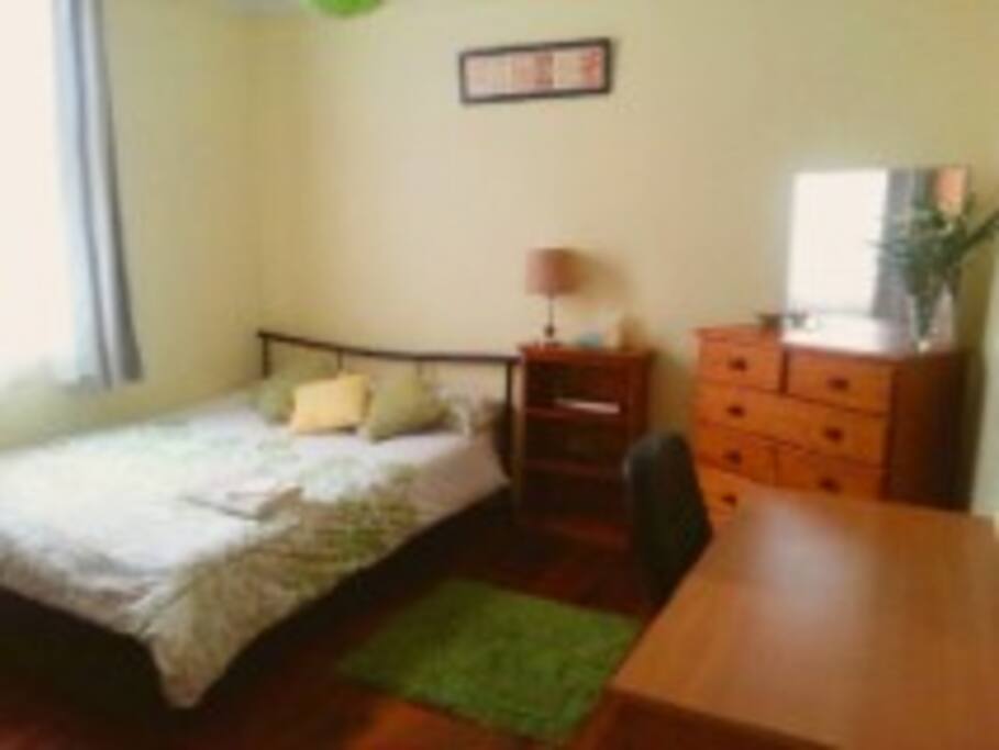 bright and airey room with own double bed a peaceful nights sleep