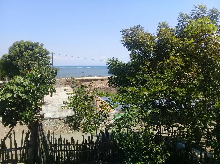 from the second floor. we can enjoy the view of the open sea .. and mountain renjani as the beckground