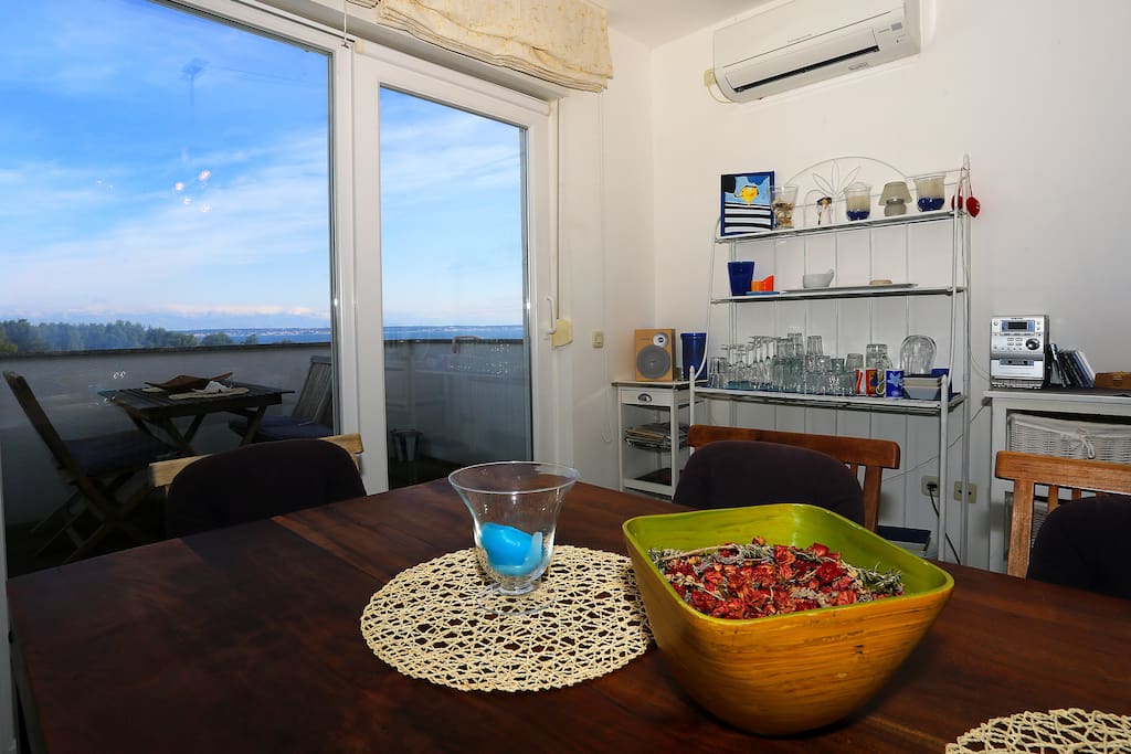 Dining area with the balcony