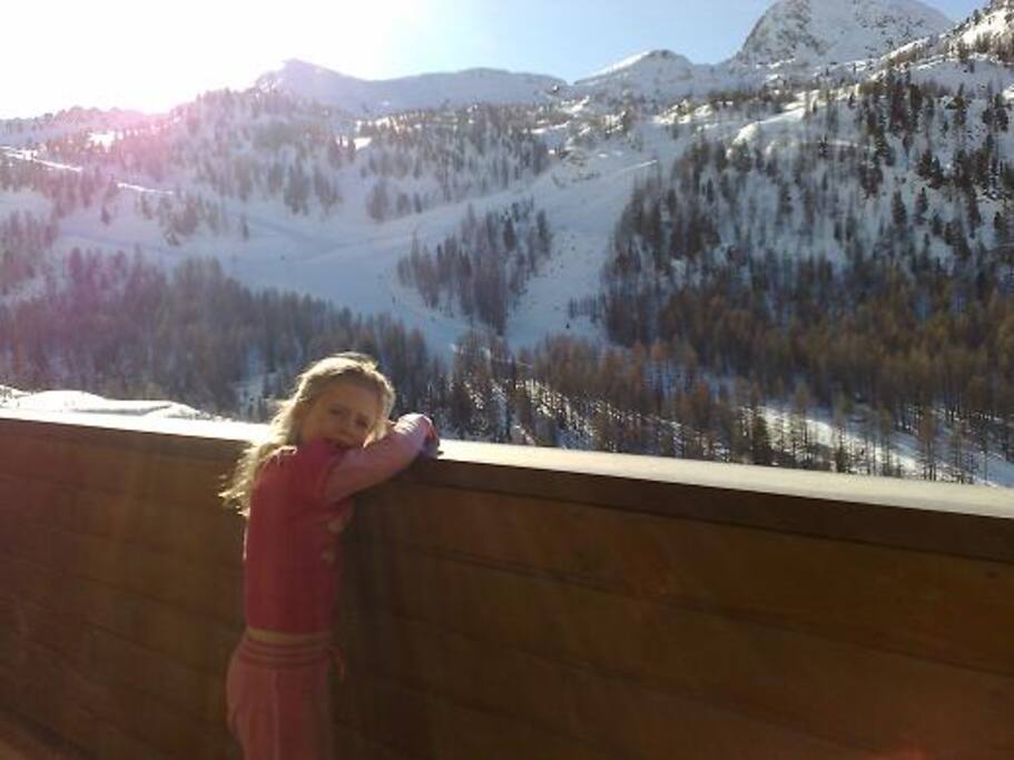 On the balcony...