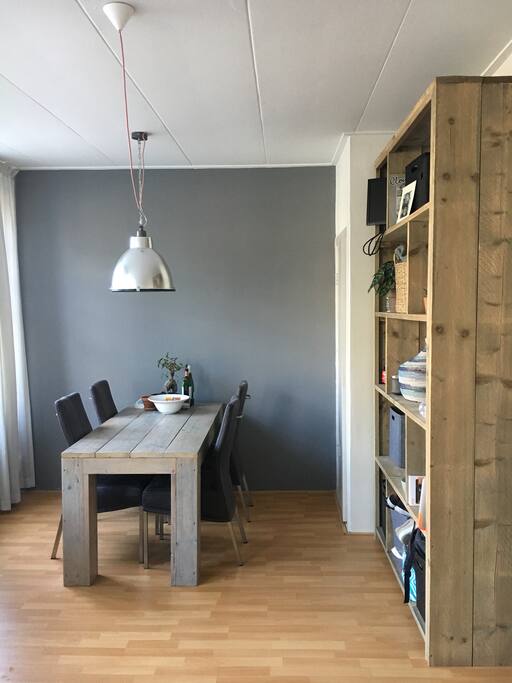 Light livingroom with nice dinner table