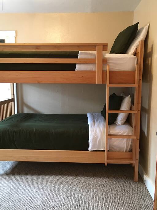 Spacious enough for two people in this light filled room.