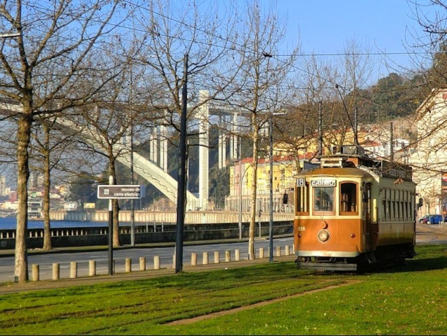the tram nearby the apartment