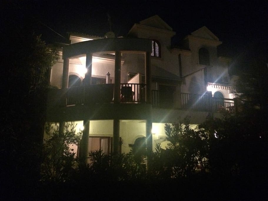 house at night