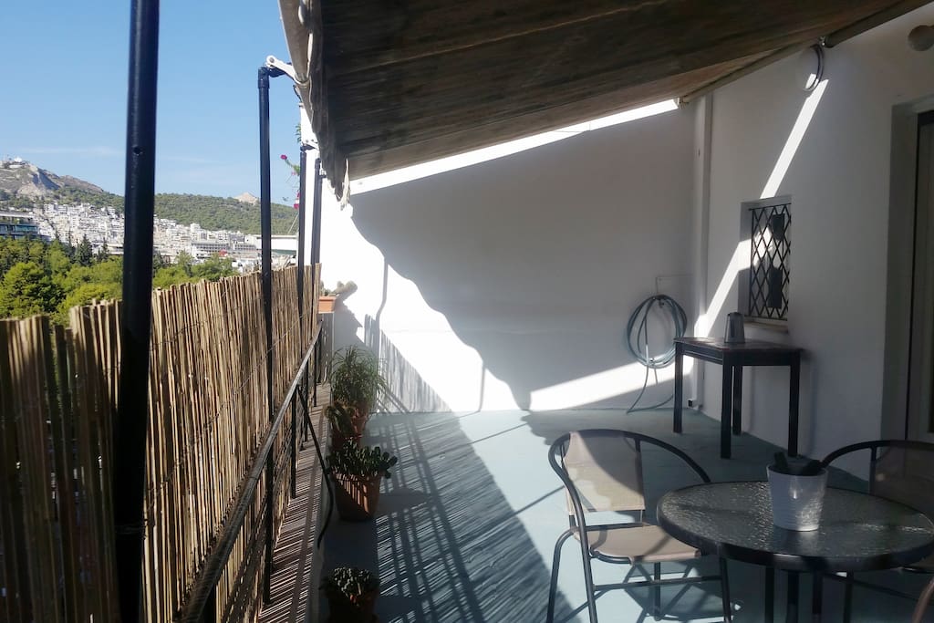 The veranda has a beautiful view