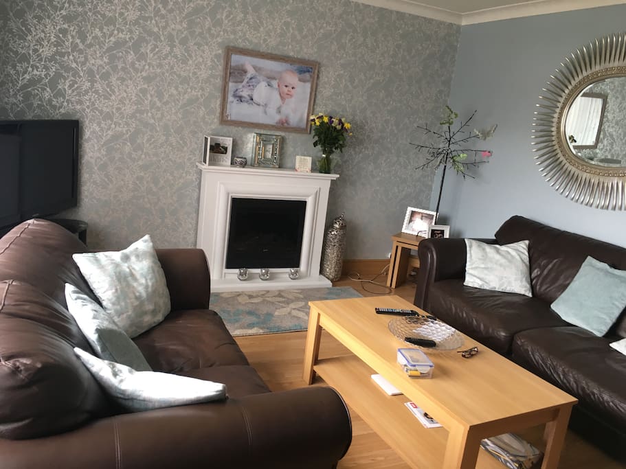 Shared living area with virgin tv