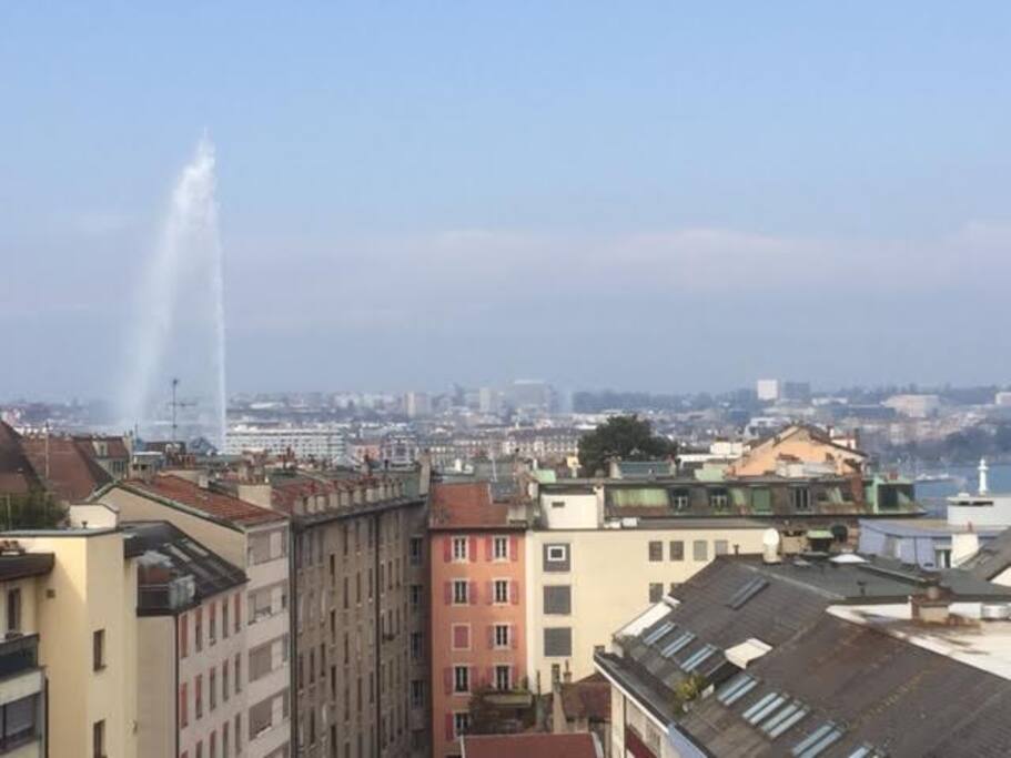 This is a view from our Master Bedroom
We are 2 minutes walk from the Lake and you cannot forget you are in Geneva!