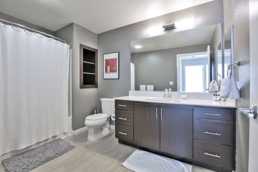 Master Bathroom with Rain Shower + Tub (Essentials Provided)