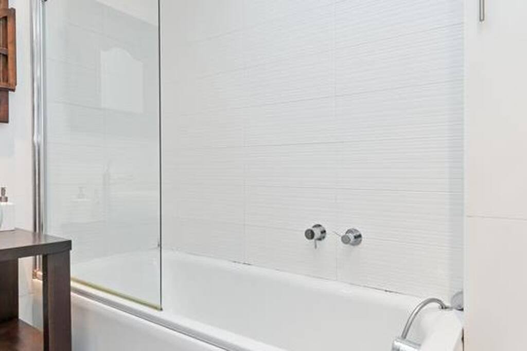 Bright, clean bathroom with fresh, fluffy towels