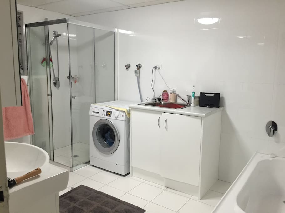 Separate bath and shower.