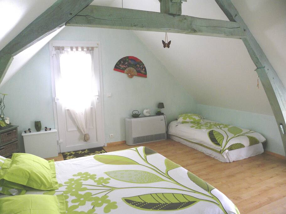Chambre Bambous 1 lit 160*200 + 1 lit 80*160