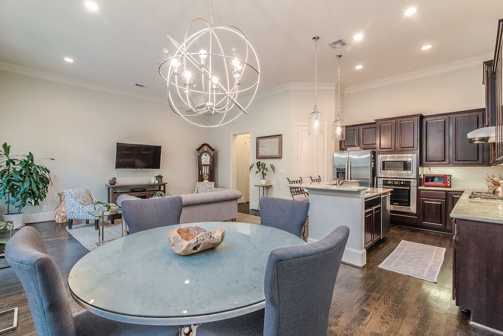 FIRST FLOOR: Walk into first floor living with private back yard and fully stocked kitchen.