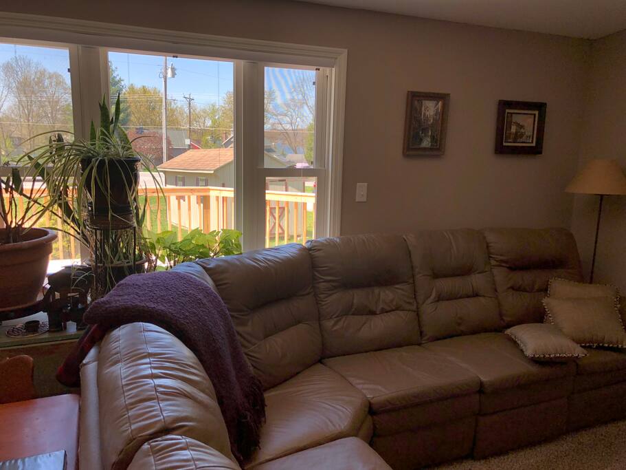 Lake Views from the Living room with a 60" TV