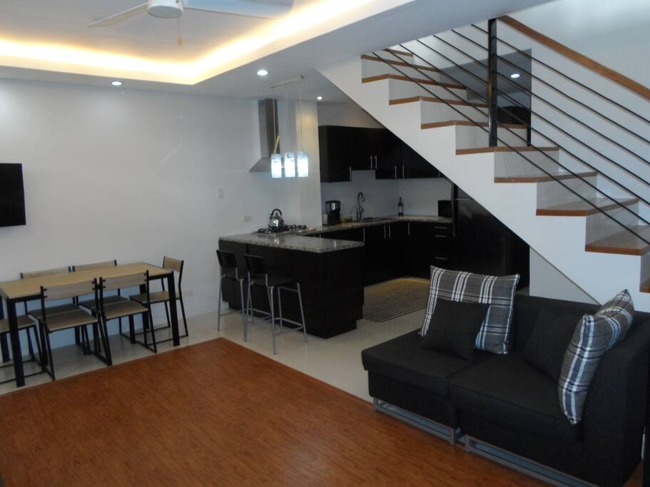Kitchen , Living room , Dining room open concept
