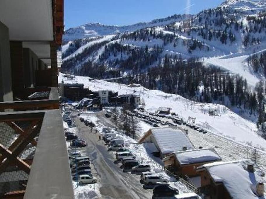 View to the resort centre from the balcony.