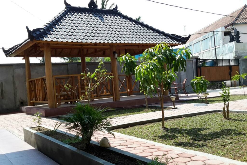 Gazebo with fridge, coffee, tea and other drinks