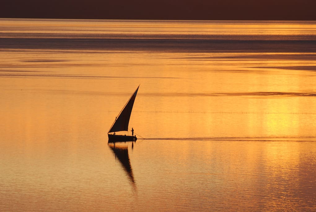 Super African sunsets across the lagoon estuary