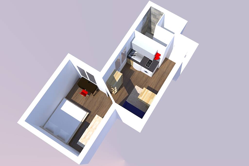Vue aérienne de l'appartement
