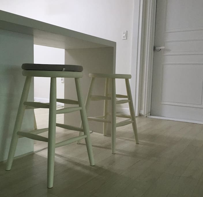 Dining table with stools