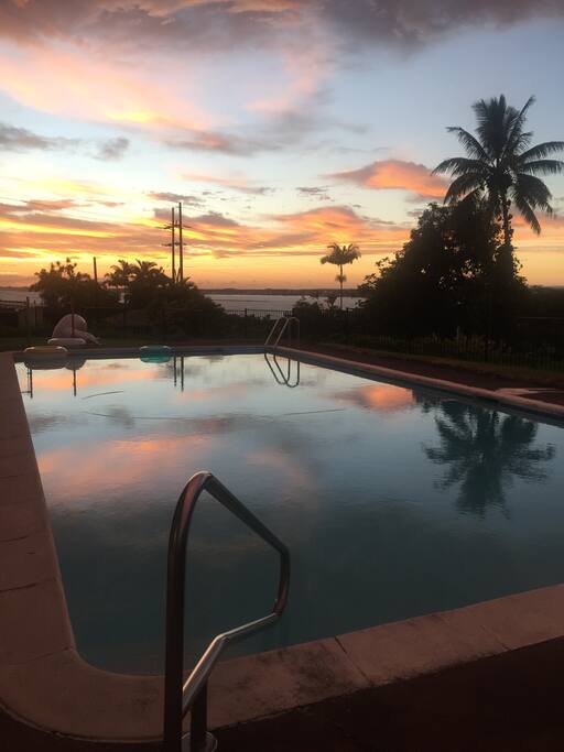 Sunrise over the pool