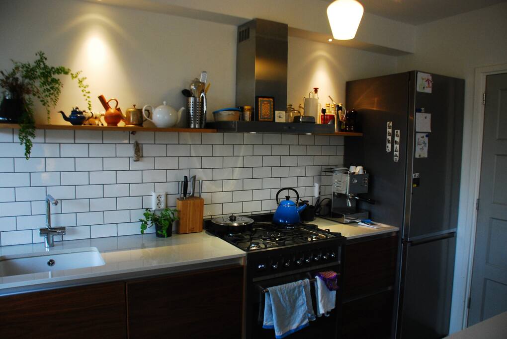Kitchen with espresso machine