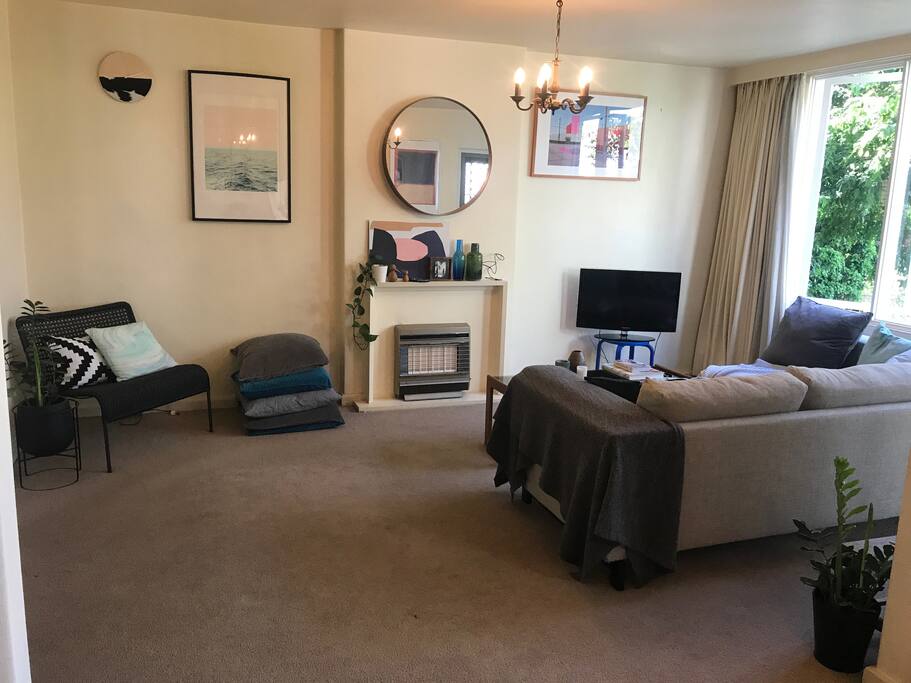 Share living room, view from dining room.