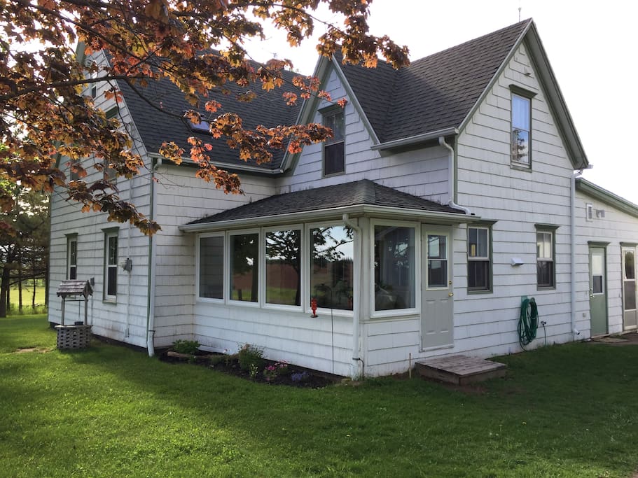 This is how you will see our home when you first arrive. You'll see our sunporch which is south facing and is a lovely place to spend a cozy afternoon.