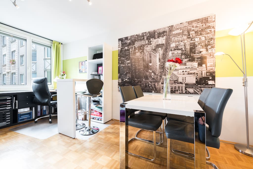 livingroom with office desk