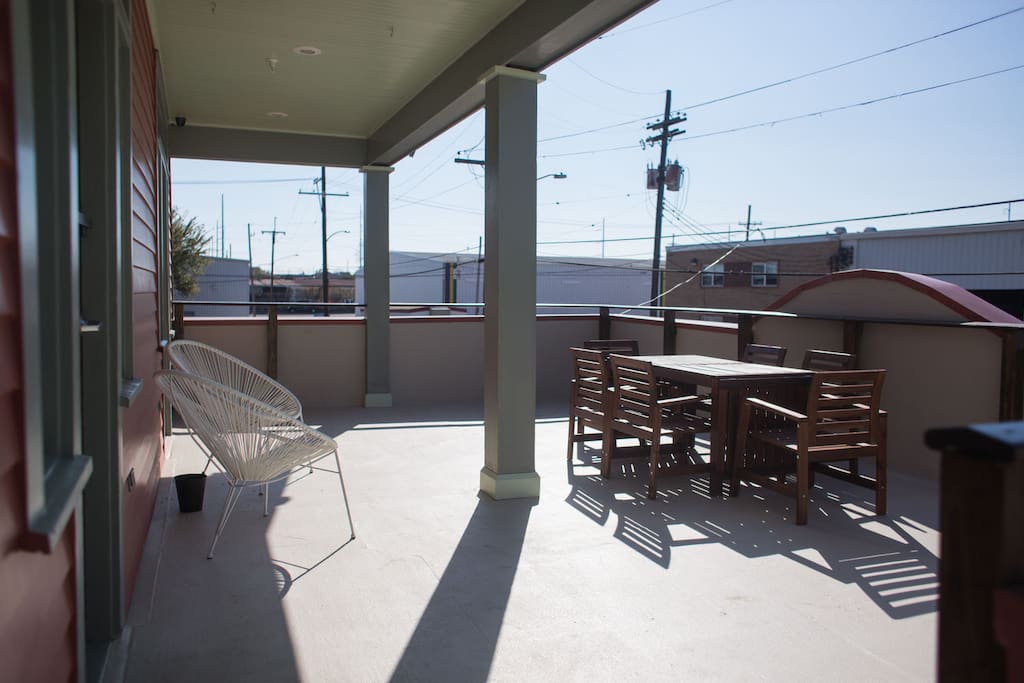 The front porch! We also have a large table and chairs.
