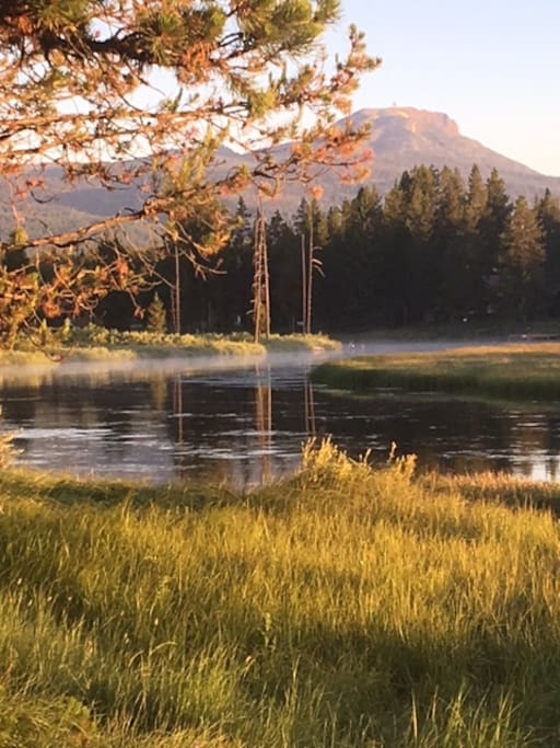 Scenic beauty by cabin