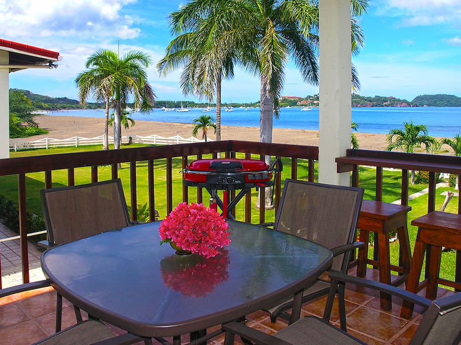 Balcony with beachfront view