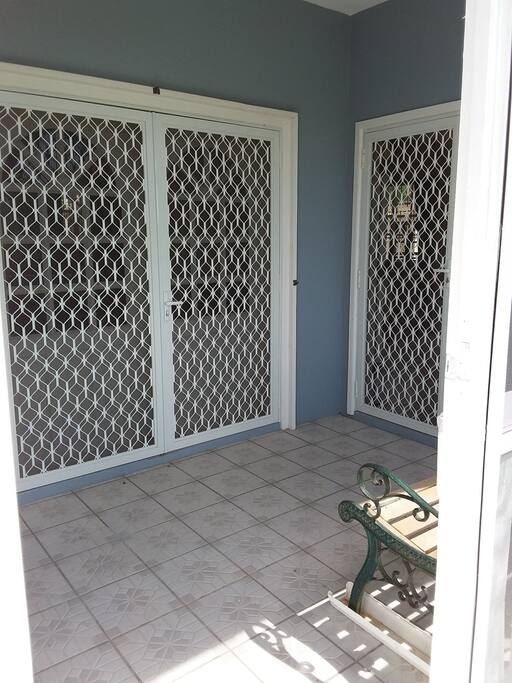 Screened entrance porch