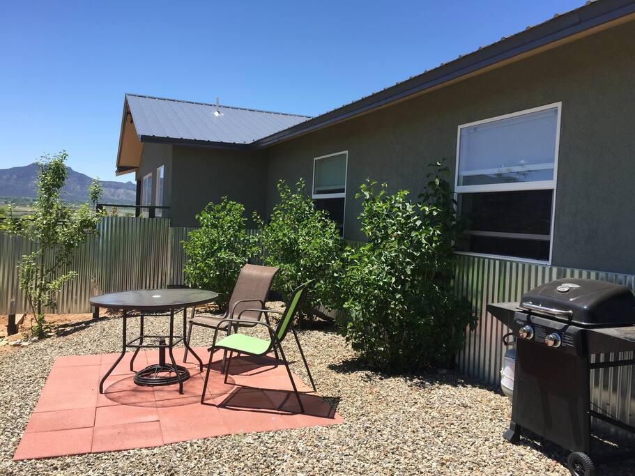Private patio with grill