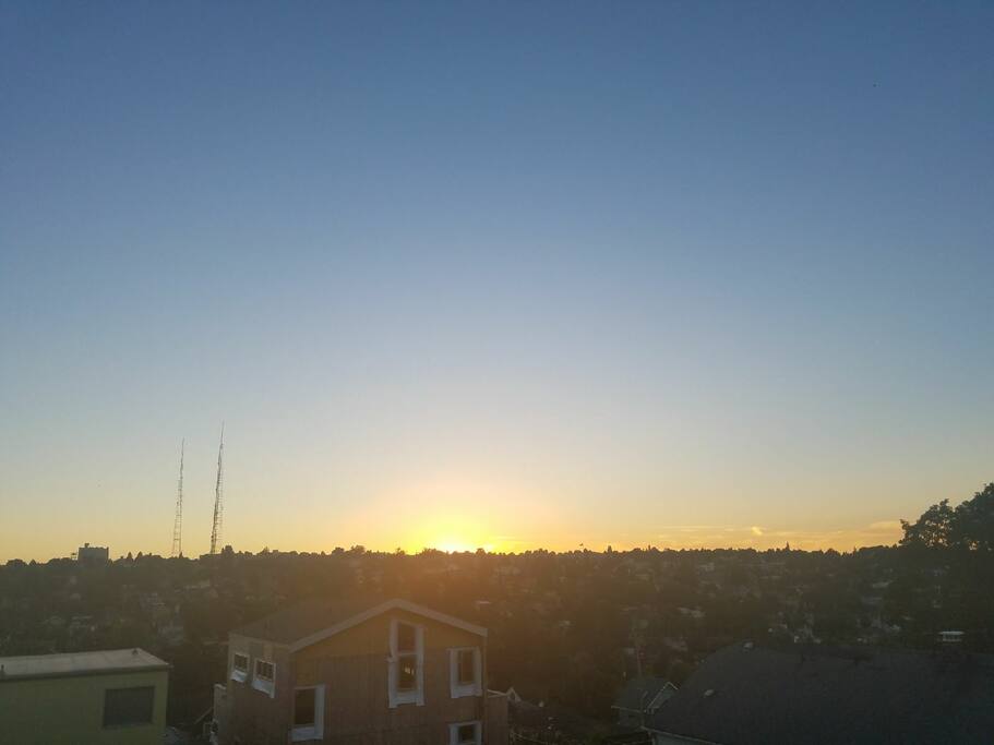 The View as you lie in bed, watch the Beautiful sunset from the master suite.