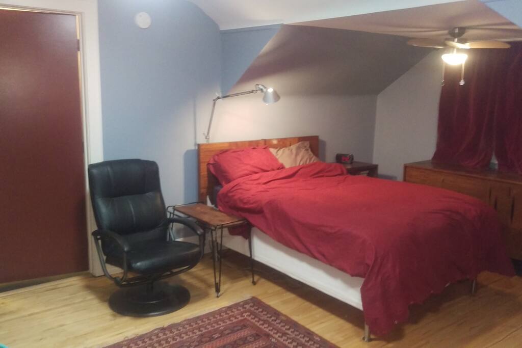 The bed in the master suite. It's not luxurious, but it's warm and cozy.