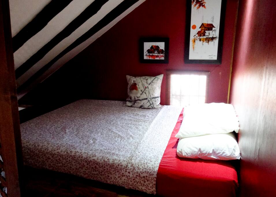 Full Size Mattress in Romantic Loft Space