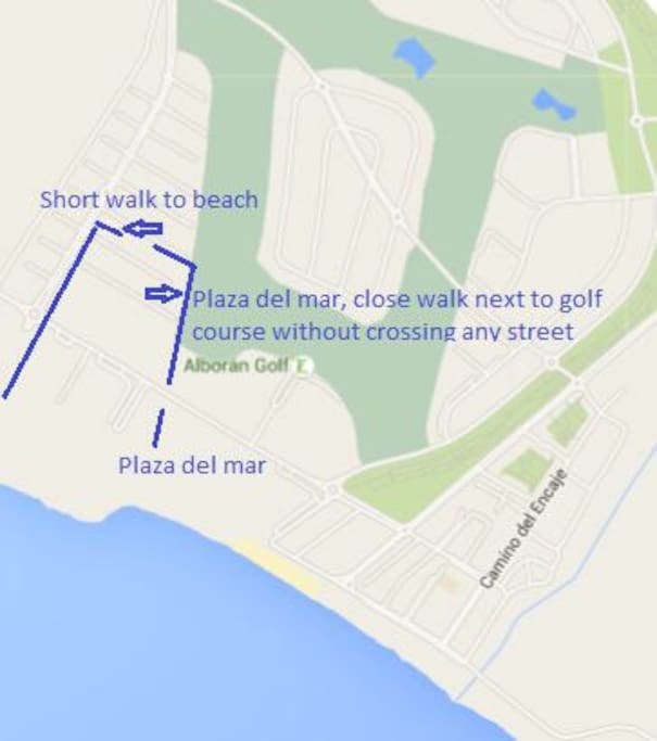 Walk to beach/plaza.