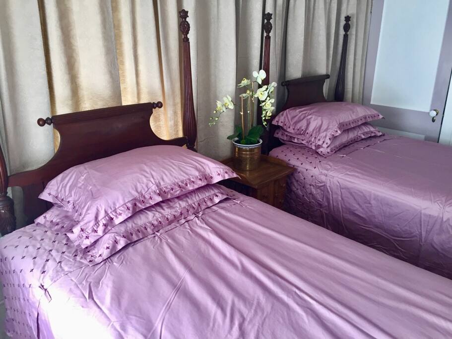 All three bedrooms have European duvets and covers.