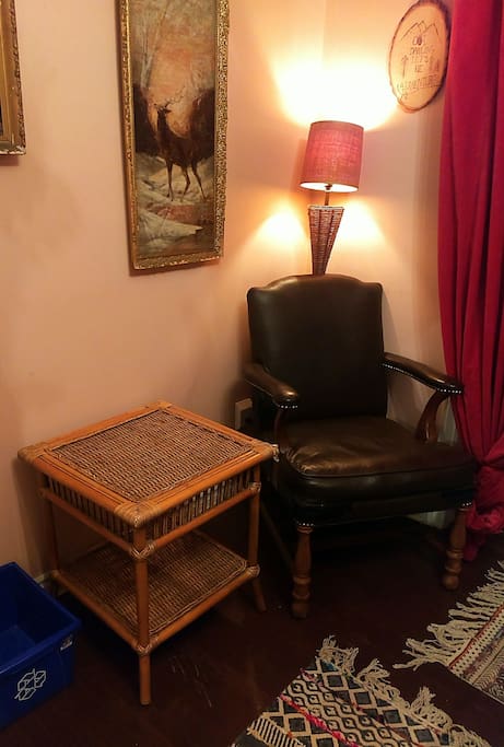 A reading nook / dressing chair for added comfort and convenience.