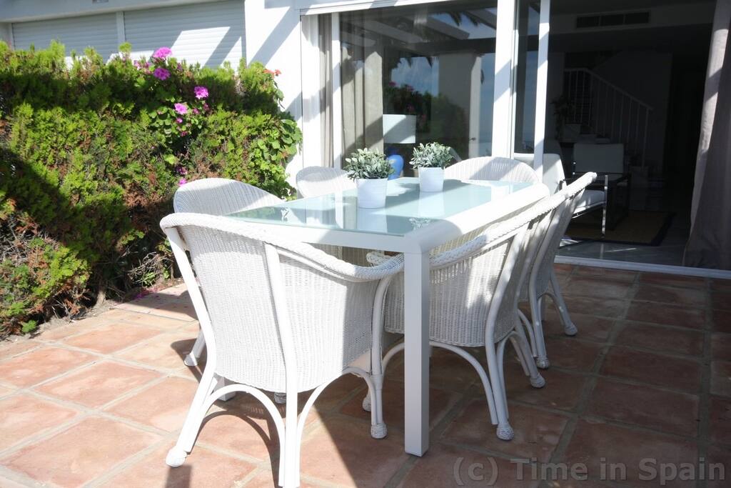 Dining terrace and garden