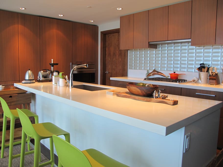 Island kitchen with entirely open set up for easy entertaining.
