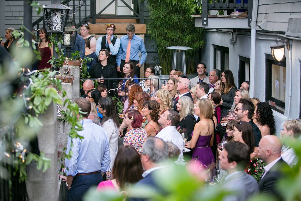 Private outdoor patio space - for up to 100 standing or 60 seated.