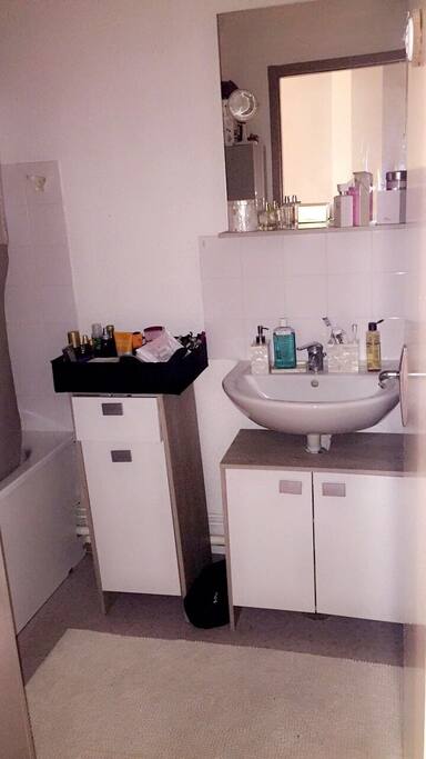 Salle de bain muni d'une baignoire