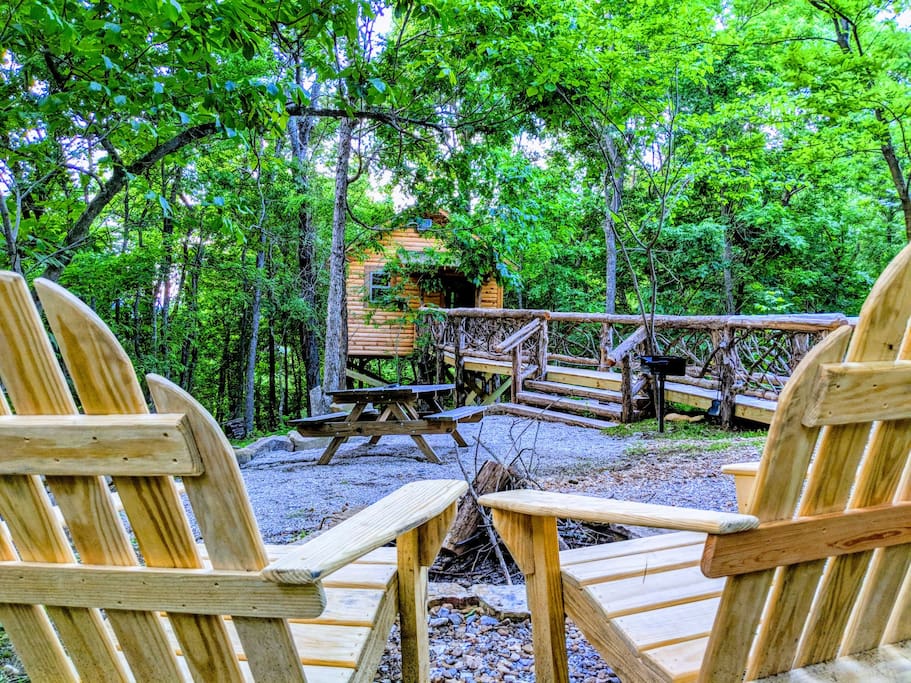 A more recent picture, complete with the natural greenery that creates a secluded canopy during the spring and summer months.