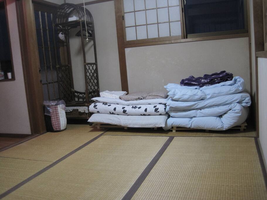 At least 3 people can sleep on Futon.