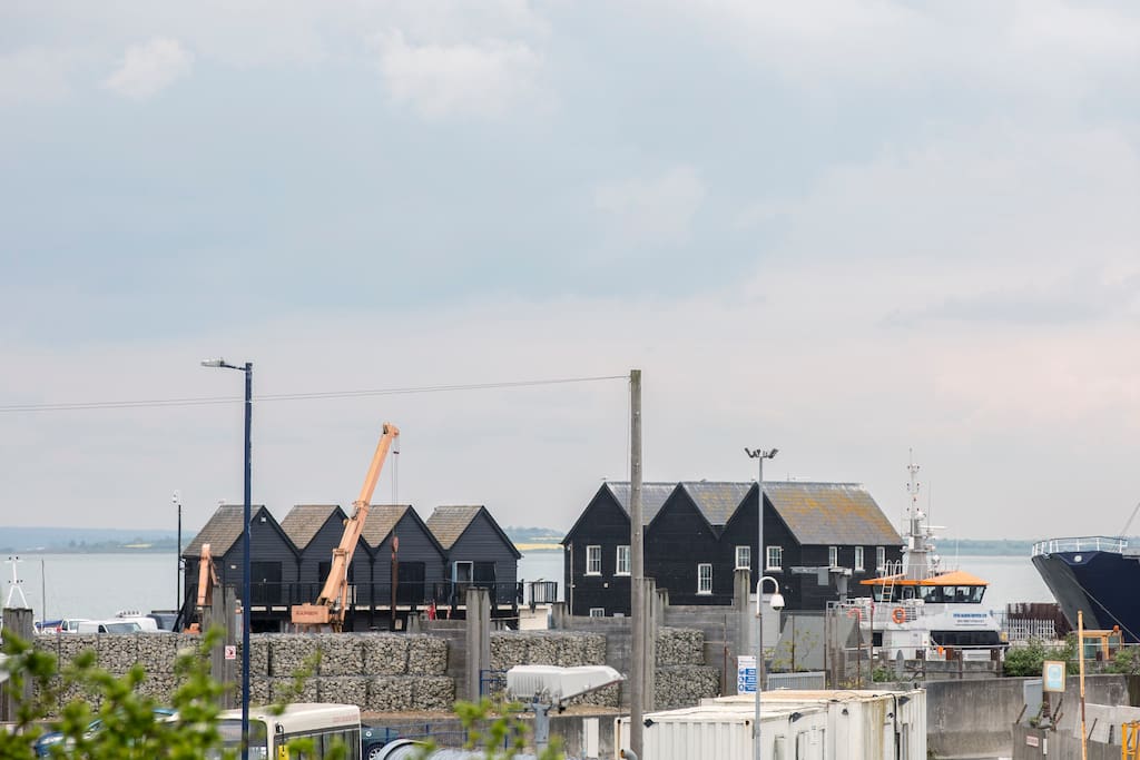 Whitstable harbour from the window
